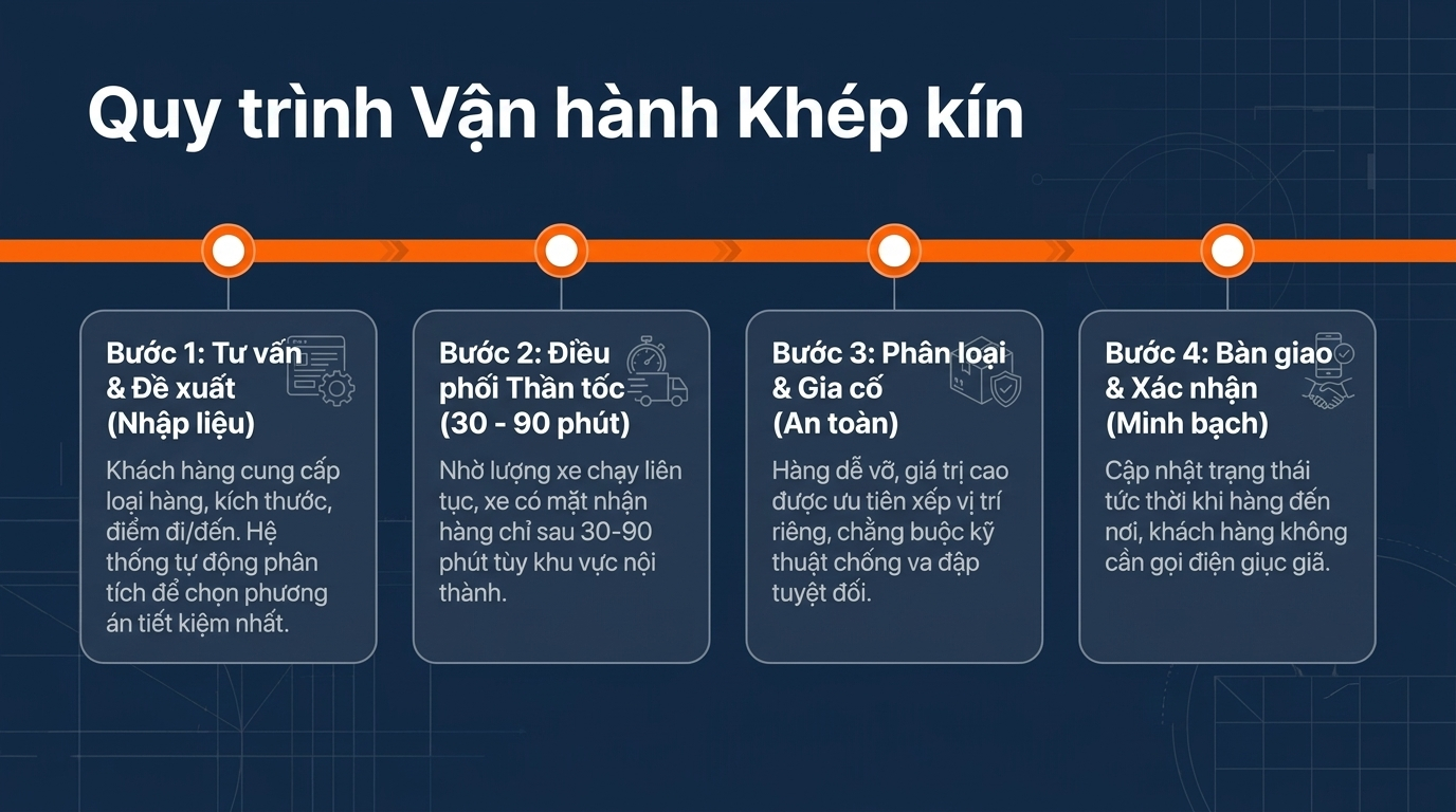 Quy trình nhận vận chuyển hàng từ HCM đi Bình Dương
